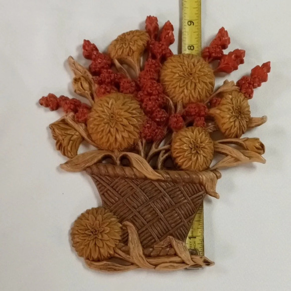 HOMCO MCM FALL FLOWERS SET OF VTG 70'S 3D WALL ART - Picture 4 of 10